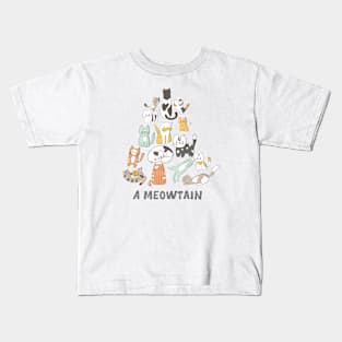 A Meowtain Funny Cats Kids T-Shirt